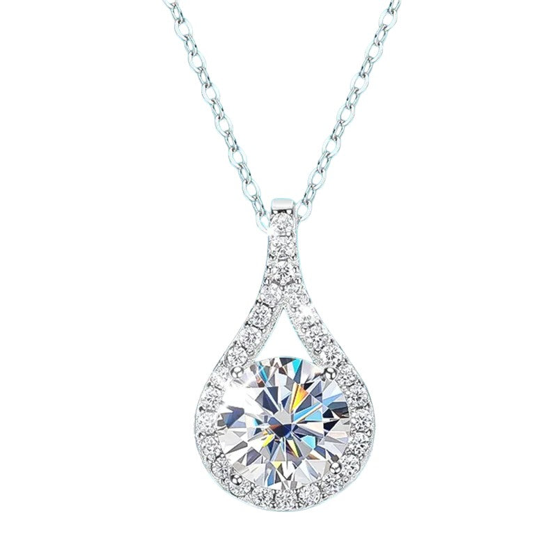 Real Moissanite Water Drop Necklace - Sparkling Birthday Gift - Ornalux