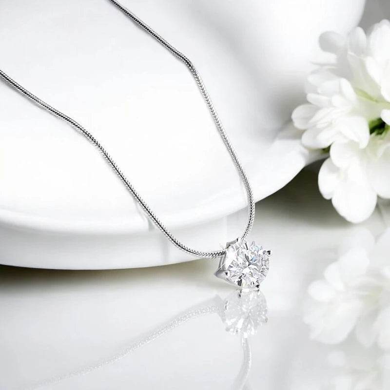 0.5-2CT Certified Moissanite Necklace - Sparkling Lab Diamond - Ornalux