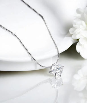2CT Certified Moissanite Necklace - Sparkling Pendant - Ornalux