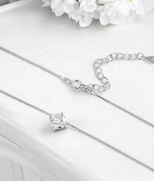 2CT Certified Moissanite Necklace - Sparkling Pendant - Ornalux