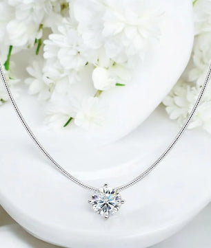 2CT Certified Moissanite Necklace - Sparkling Pendant - Ornalux