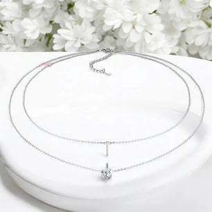 1-2CT Double Chain VVS Moissanite Necklace - Ornalux