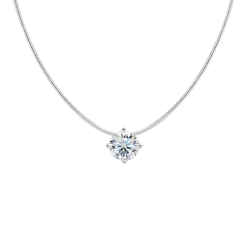 0.5-2CT Certified Moissanite Necklace - Sparkling Lab Diamond - Ornalux