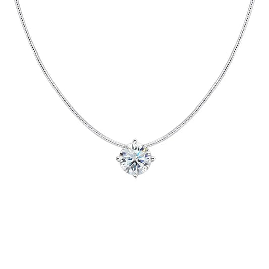 0.5-2CT Certified Moissanite Necklace - Sparkling Lab Diamond - Ornalux