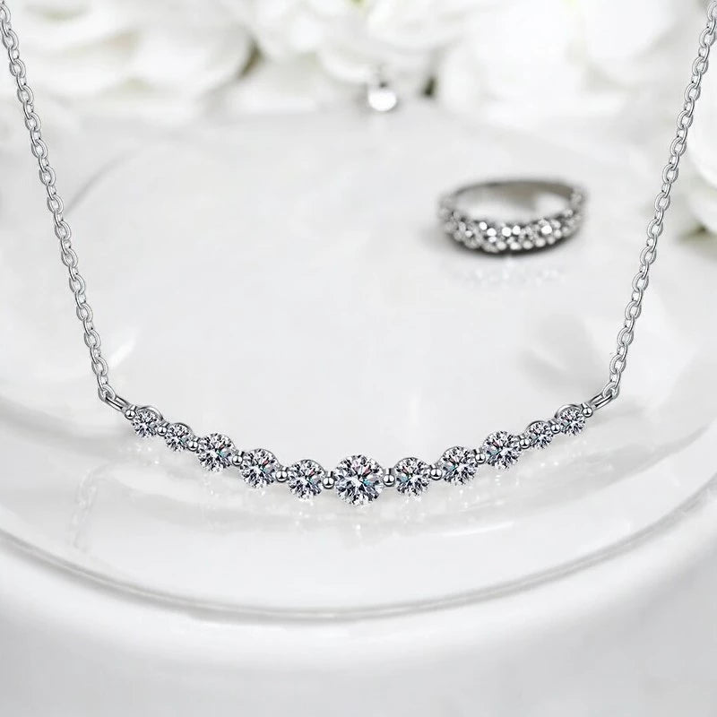 All Moissanite Necklace 1.1ct Sparkling Lab Diamond Pendant - Ornalux