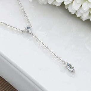 Marquise Cut Y-Shape Moissanite Necklace - Ornalux