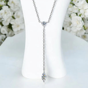 Marquise Cut Y-Shape Moissanite Necklace - Ornalux