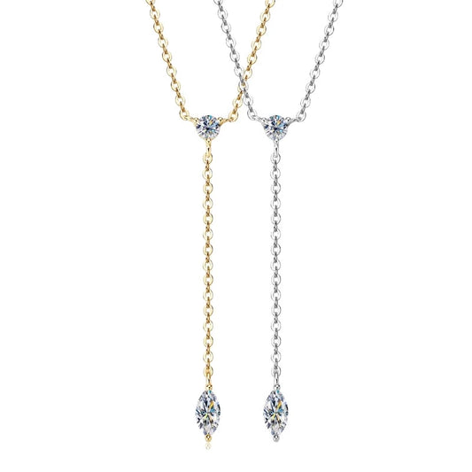 Marquise Cut Y-Shape Moissanite Necklace - Ornalux