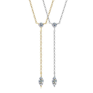 Marquise Cut Y-Shape Moissanite Necklace - Ornalux