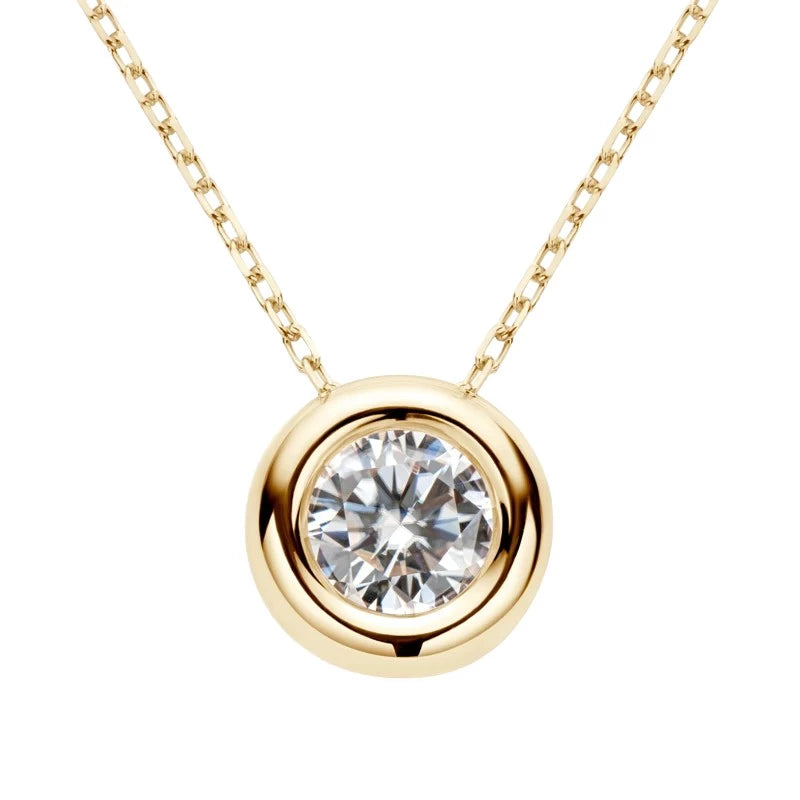 High Quality D VVS1 Round Cut Moissanite Pendant Necklace - Ornalux