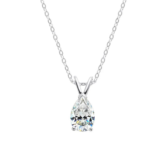 18k Plated 1.5CT Pear Cut Moissanite Diamond Necklace - Ornalux