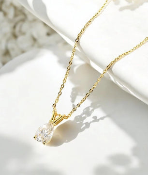 18k Plated 1.5CT Pear Cut Moissanite Diamond Necklace - Ornalux
