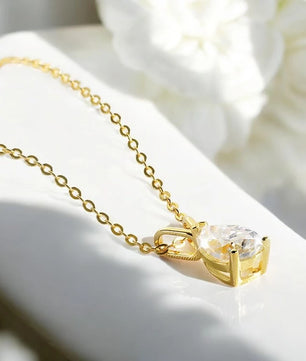 18k Plated 1.5CT Pear Cut Moissanite Diamond Necklace - Ornalux