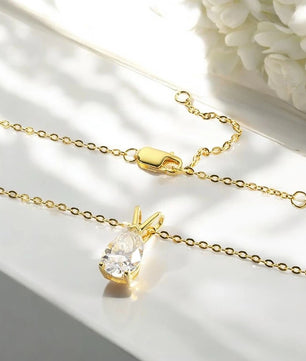 18k Plated 1.5CT Pear Cut Moissanite Diamond Necklace - Ornalux
