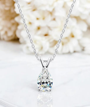 18k Plated 1.5CT Pear Cut Moissanite Diamond Necklace - Ornalux