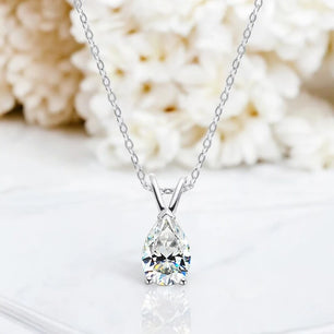 18k Plated 1.5CT Pear Cut Moissanite Diamond Necklace - Ornalux