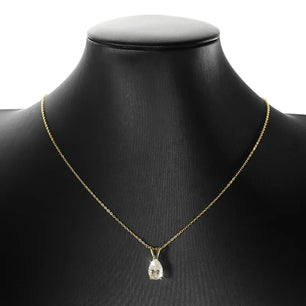 18k Plated 1.5CT Pear Cut Moissanite Diamond Necklace - Ornalux