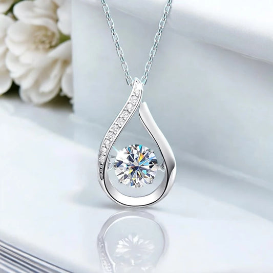 Sparkling 1.0ct Moissanite Pendant - 925 Silver - Ornalux