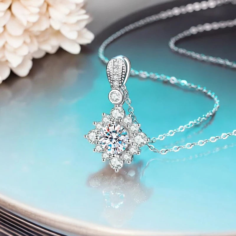 1ct Moissanite Diamond Pendant Necklace - Ornalux