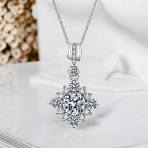 1ct Moissanite Diamond Pendant Necklace - Ornalux