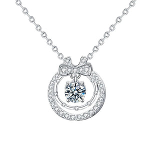 925 Silver Bowknot Necklace with Moissanite - Ornalux