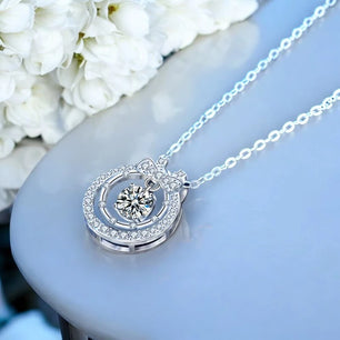 925 Silver Bowknot Necklace with Moissanite - Ornalux