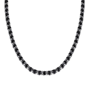 Black Moissanite Tennis Necklace 3-6.5mm - Ornalux