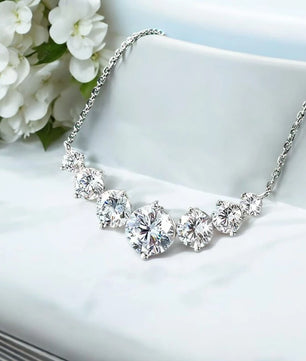 Sparkling Moissanite Diamond Pendant Necklace - Ornalux