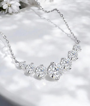 Sparkling Moissanite Diamond Pendant Necklace - Ornalux