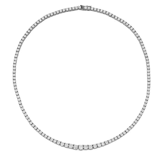 Luxury All Moissanite Tennis Necklace 18k White Gold - Ornalux