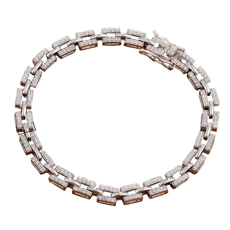 Luxury Designer Moissanite Tank Chain Bracelet - Ornalux