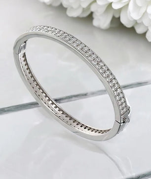 Real GRA Certified D Color Moissanite Bracelet Bangle - Ornalux