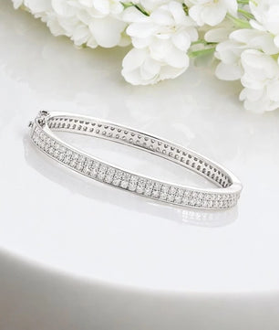 Real GRA Certified D Color Moissanite Bracelet Bangle - Ornalux