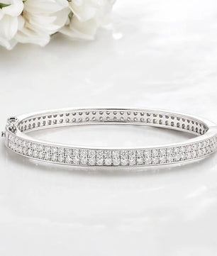 Real GRA Certified D Color Moissanite Bracelet Bangle - Ornalux