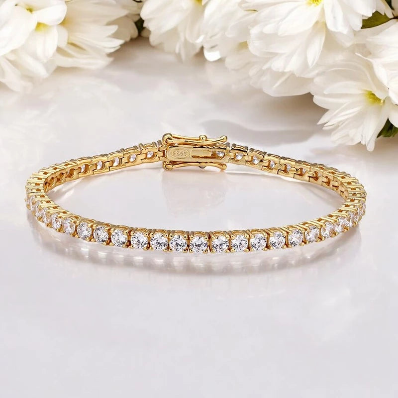 18k Gold Plated Moissanite Tennis Bracelet - Ornalux