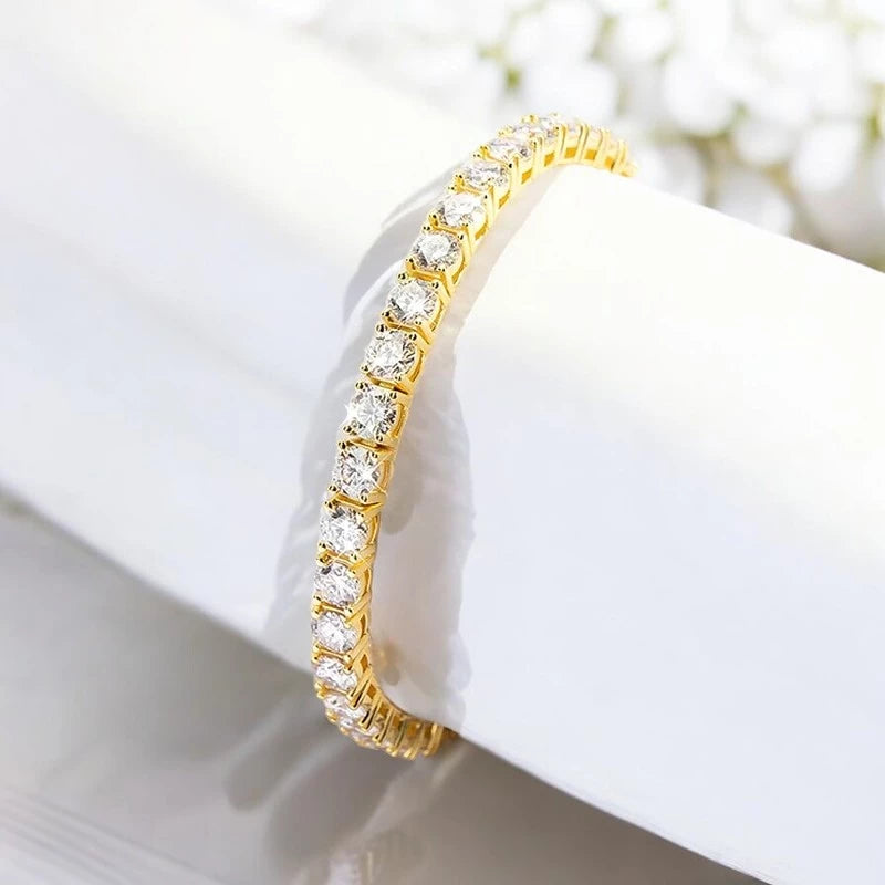 18k Gold Plated Moissanite Tennis Bracelet - Ornalux