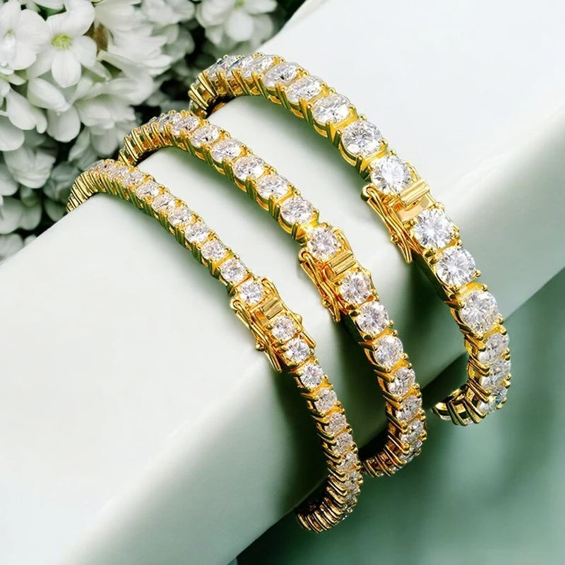 18k Gold Plated Moissanite Tennis Bracelet - Ornalux