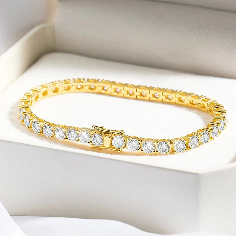 18k Gold Plated Moissanite Tennis Bracelet - Ornalux