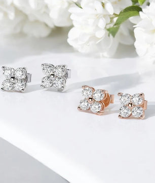 Classic Moissanite Stud Earrings - 4 Stones - Ornalux