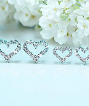Heart Moissanite Stud Earrings D Color - Ornalux