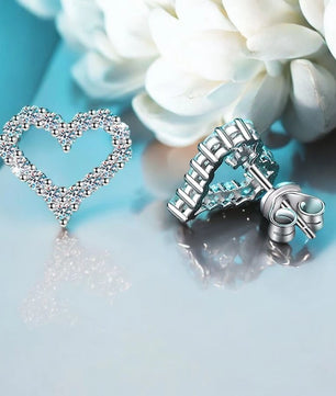 Heart Moissanite Stud Earrings D Color - Ornalux