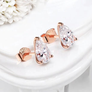 Certified Moissanite Stud Earrings - 925 Silver & 18k Gold - Ornalux