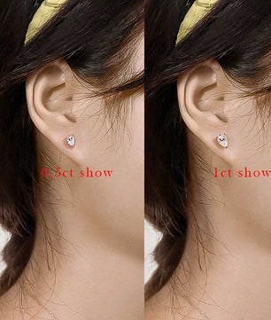 Certified Moissanite Stud Earrings - Pear Cut - Ornalux