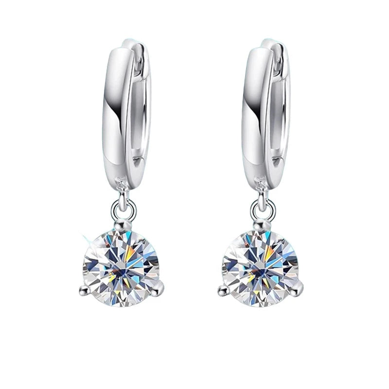 Brilliant Cut Moissanite Drop Earrings - Ornalux