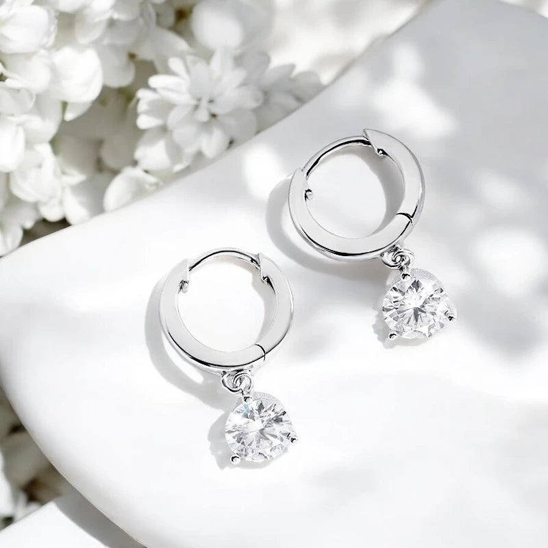 Brilliant Cut Moissanite Drop Earrings - Ornalux