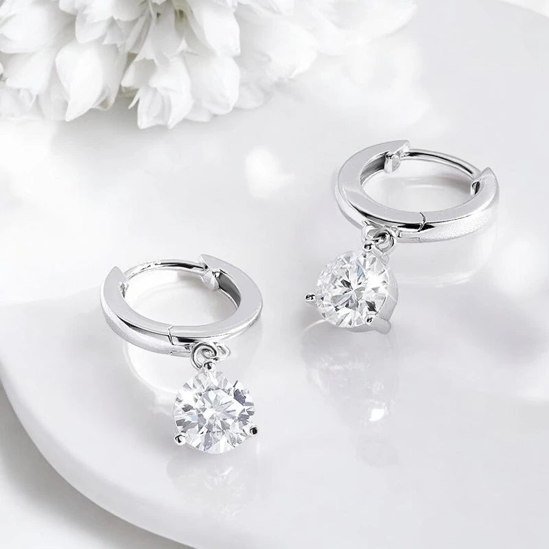 Brilliant Cut Moissanite Drop Earrings - Ornalux