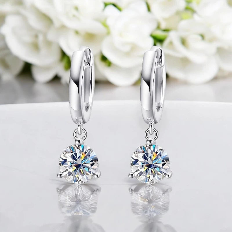 Brilliant Cut Moissanite Drop Earrings - Ornalux