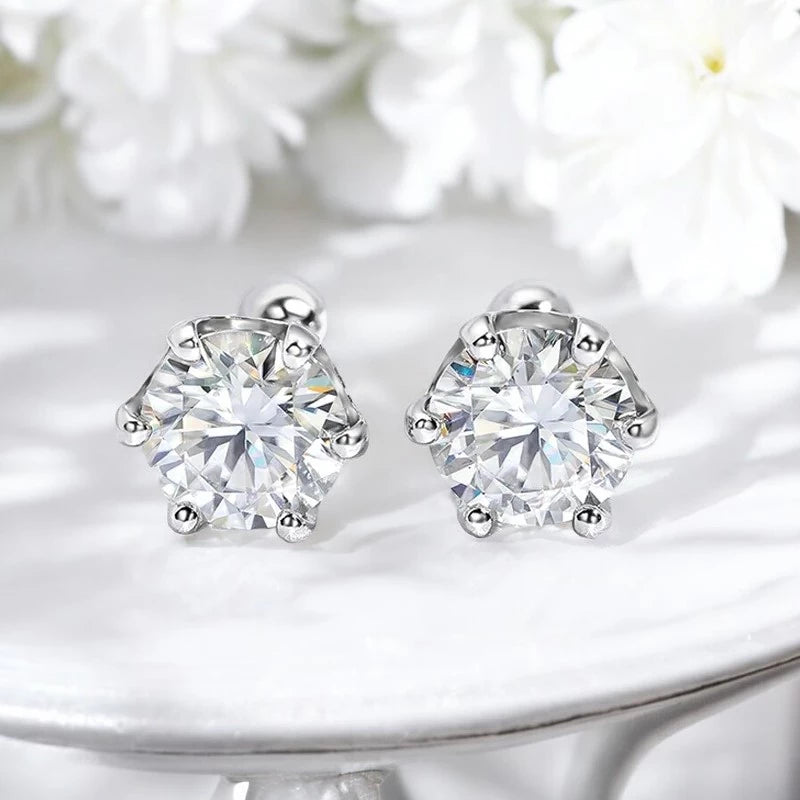 D Color 8mm Moissanite Stud Earrings - Ornalux