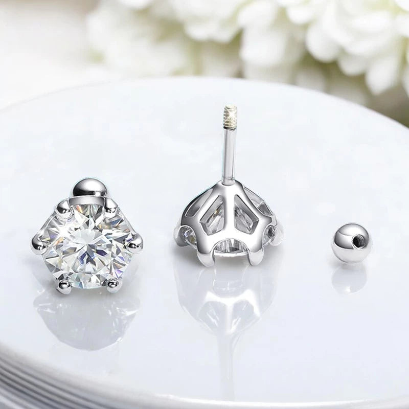 D Color 8mm Moissanite Stud Earrings - Ornalux