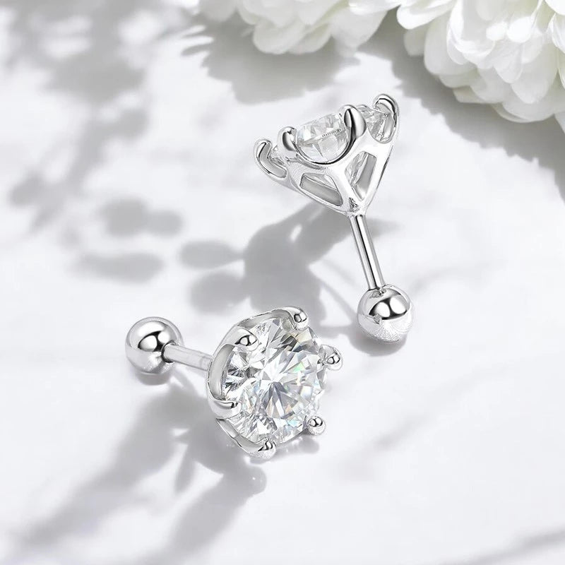 D Color 8mm Moissanite Stud Earrings - Ornalux